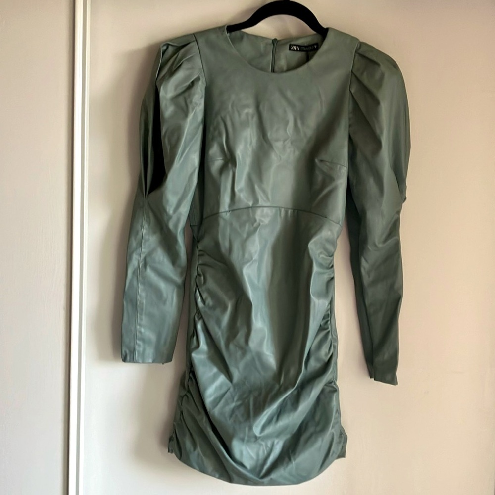 NWT- Zara dress with glam pouf sleeve